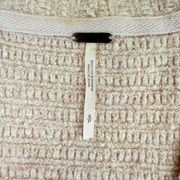 Free People Side-Tie V-Neck Sweater Tunic • Blush Pink • Size M • Oversized - Picture 3 of 9